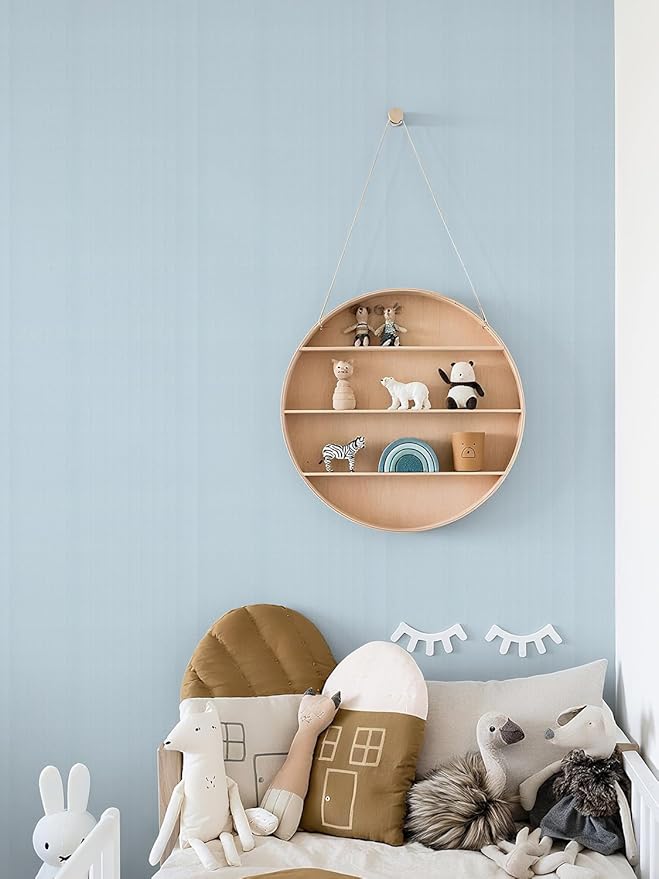 Orainege Peel and Stick Wallpaper Light Blue Wallpaper 15.7"x196.8" Textured