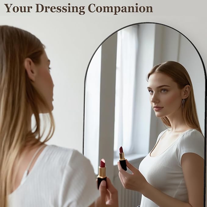 HARRITPURE 64"x21" Full Length Mirror, Arched Full Mirror, Free Standing