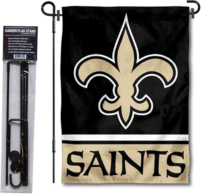 WinCraft New Orleans Saints Garden Flag with Stand Holder