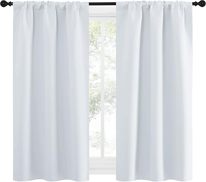 NICETOWN Greyish White Window Curtain Panels