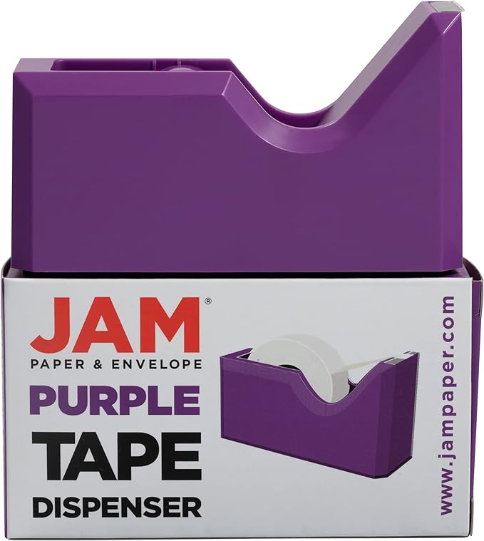 JAM PAPER Colorful Desk Tape Dispensers - Purple - Sold Individually