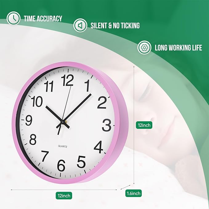 Wall Clock Non-Ticking Silent Quartz Movement Decor Clock Modern Simple Style
