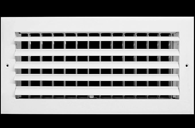 HVAC Premium 12"w X 6"h 1-Way Air Vent Adjustable Aluminum Curved Blades Integral Multi-Shutter Damper HVAC Diffuser [Outer Dimensions: 13.75"W X 7.75"H]