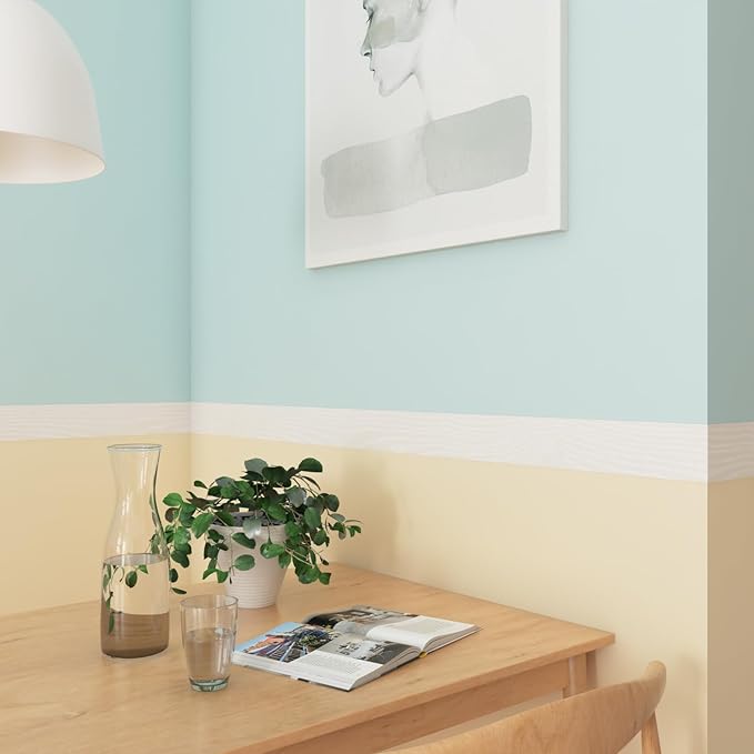 LACHEERY 50ft x 3in Silver White Wood Wallpaper Border Peel and Stick Wall