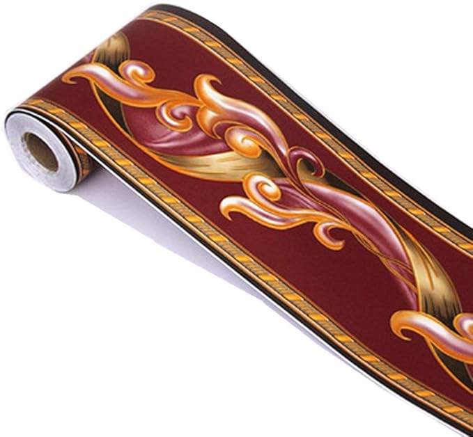 Elegant Peel Stick Red Floral Wallpaper Border Self Adhesive Molding Home