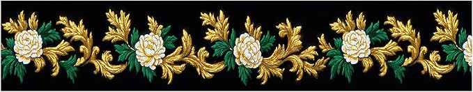 Baroque Floral Wallpaper Border 196x4 Inch Removable Wall Border Peel and Stick