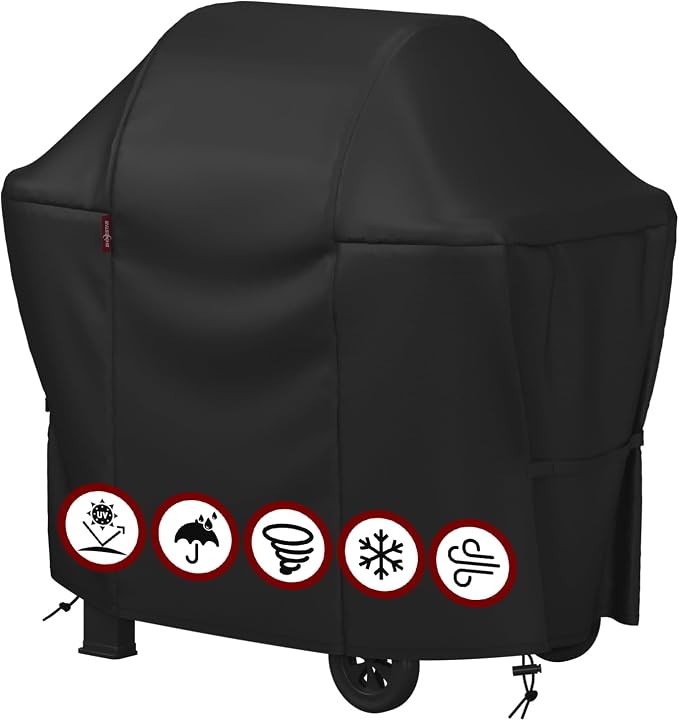 SHINESTAR 48 Inch Grill Cover for 45-48" 2-3 Burner Gas Grills, Heavy Duty Oxford Fabric BBQ Cover Waterproof UV Protection, Windproof with Magic Tape & Drawstring Bottom
