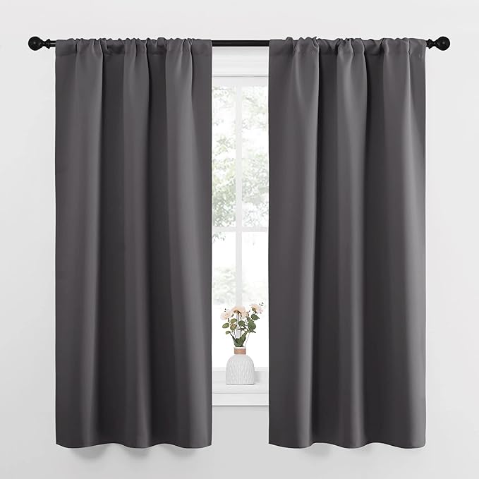 NICETOWN Grey Window Curtains for Bedroom