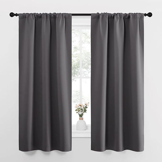 NICETOWN Grey Window Curtains for Bedroom