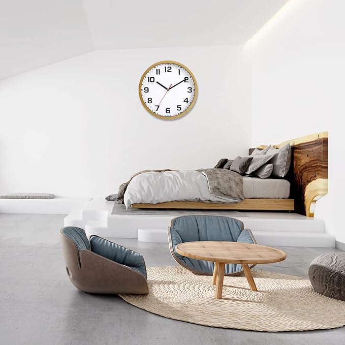 SIN&MI Wall Clock 9 Inch Battery Operated Silent Non-Ticking Wall Clock Modern