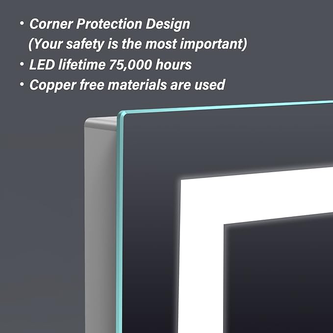 32x24 inch Wall Mounted LED Bathroom Mirror