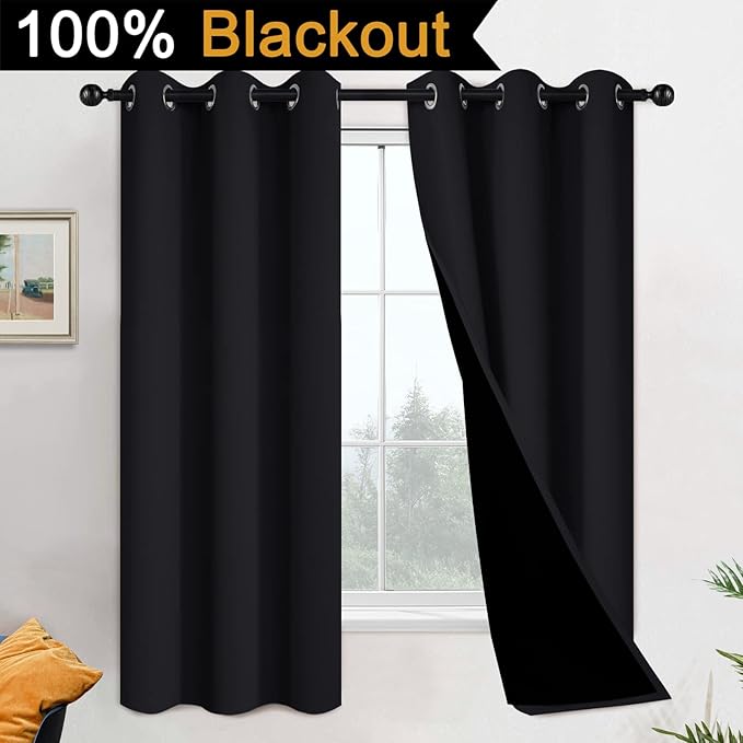 Yakamok 100% Blackout Lined Pair Curtains