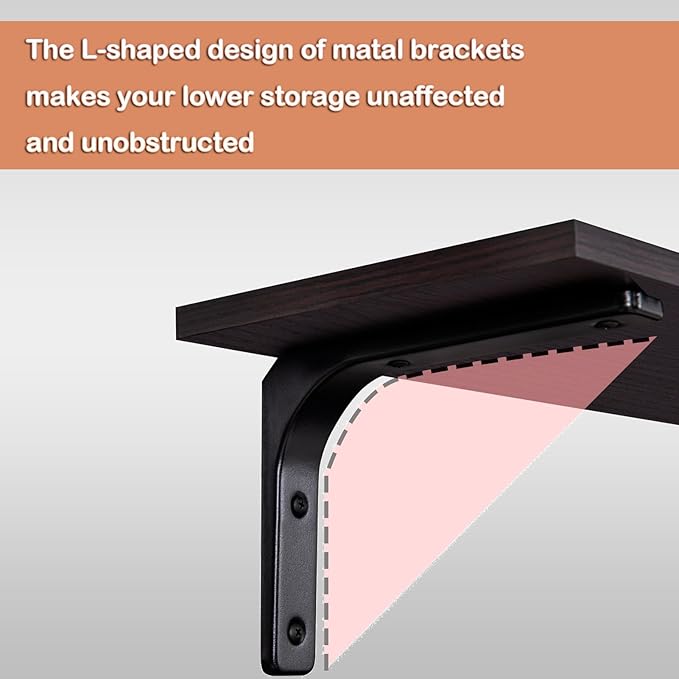 DINZI LVJ Long Wall Shelves, 47.3Inch Wall Mounted Shelves Set of 2, Extra
