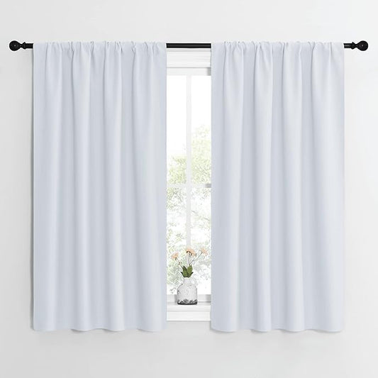 NICETOWN Greyish White Window Curtain Panels