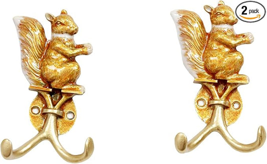 Vintage Wall Hooks Decorative Rack Hangers, 2 Pack Metal Wall Mounted Hook