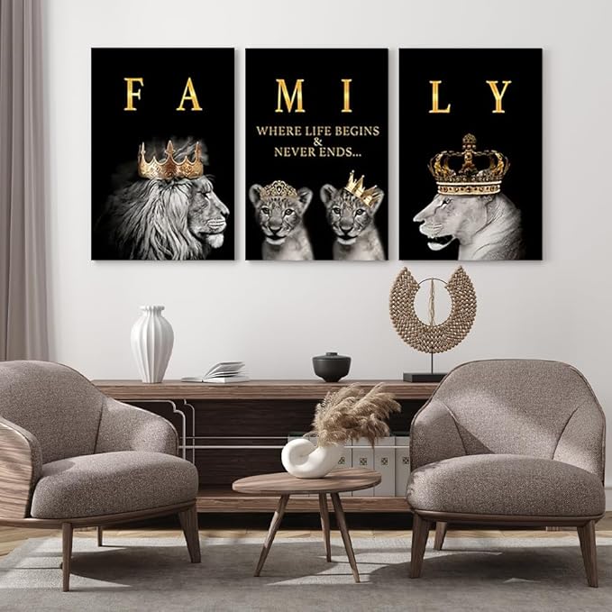 GUBIYU Family Where Life Begins Love Never Ends Word Sign Wall Decor, Letters