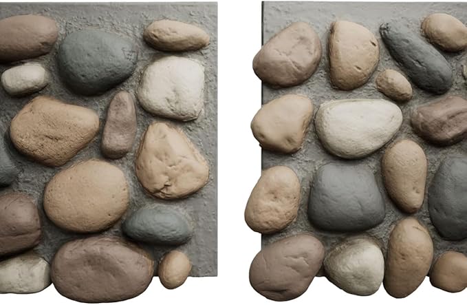 EverStone River Rock Faux Rock Panel, Pebble Mix Color