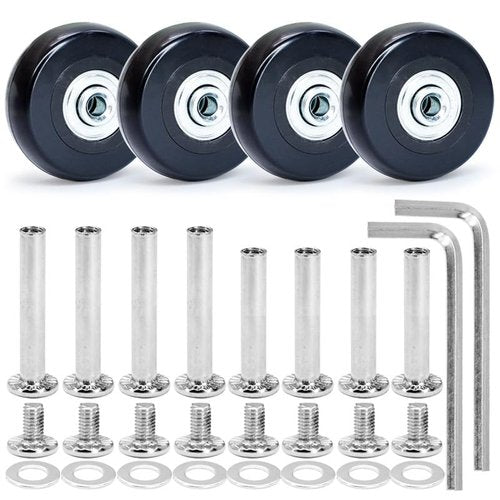 luckclub 4 Pcs Luggage Wheels Replacement 50x23mm/1.96Ã0.9in Suitcase Wear-Resistant Repair Wheels for Luggage.L106