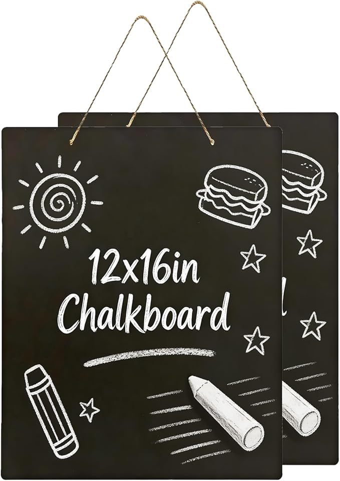 Hanging Chalkboard 12x16 Inch Double-Sided Chalkboard Sign Decorative