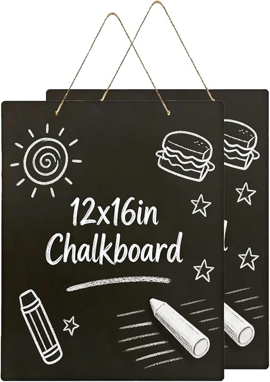Hanging Chalkboard 12x16 Inch Double-Sided Chalkboard Sign Decorative