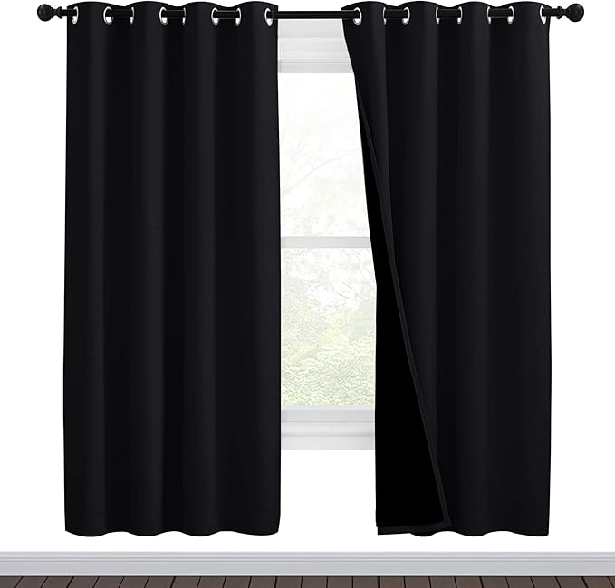 NICETOWN High-End Thermal Curtains, Full Blackout Curtains 72 Inches Long