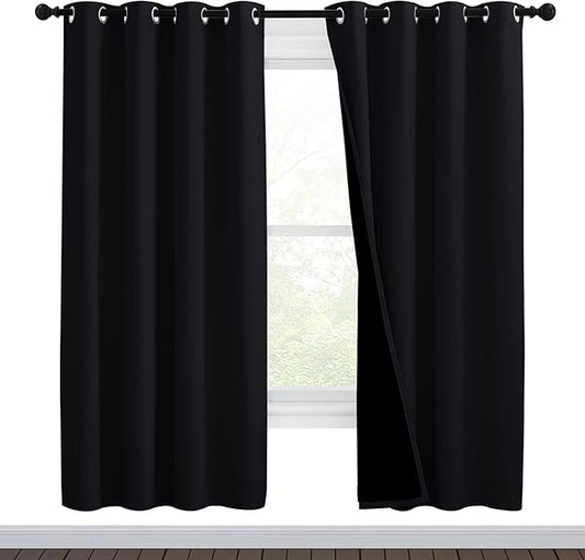NICETOWN High-End Thermal Curtains, Full Blackout Curtains 72 Inches Long