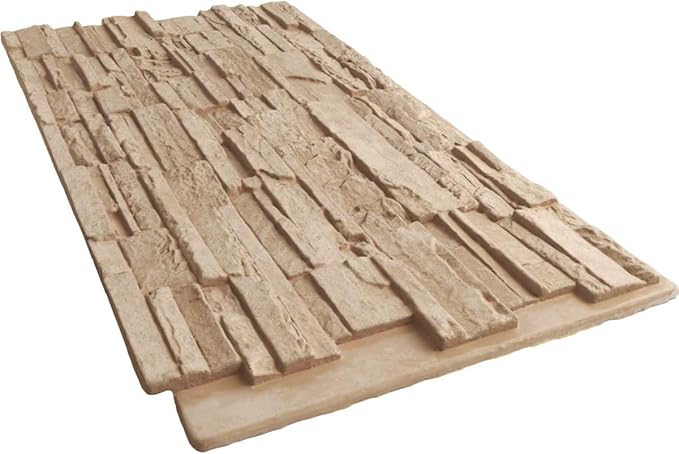 EverStone Cascade Faux Stone Panel, 48 5/8"W x 24 3/4"H x 1 1/4"D, Ocean Floor
