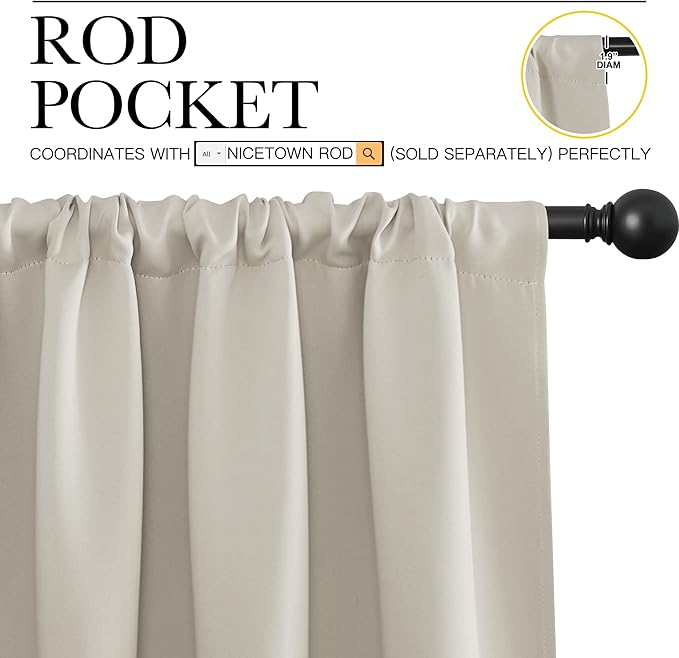 NICETOWN Blackout Curtains for Living Curtains, Room Darkening Window Curtain