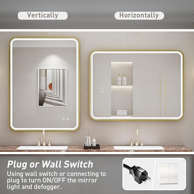 24x32 Inch LED Bathroom Mirror