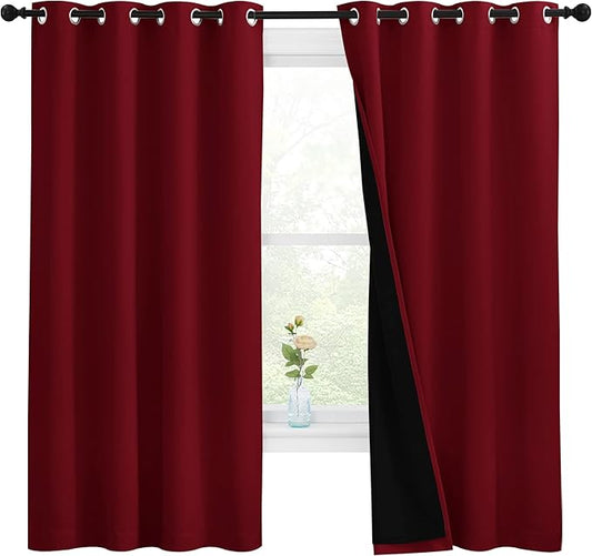 NICETOWN 100% Blackout Cold Blocking Curtain Panels, Thermal Insulated Curtains
