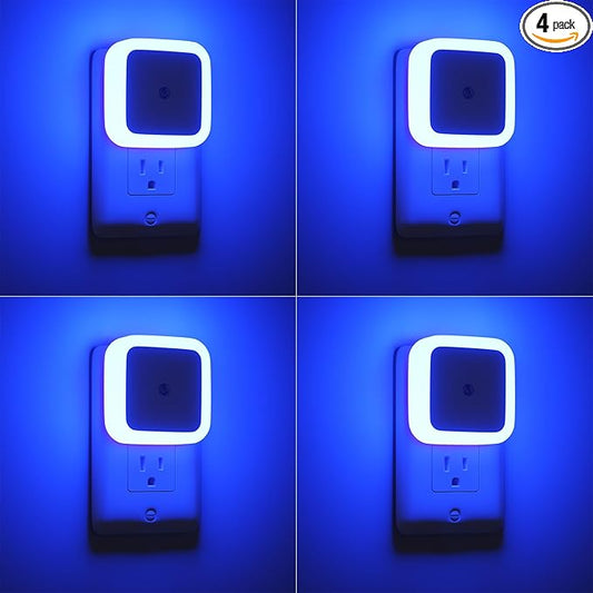 Sujeet Blue Night Light 4 Pack, Night Lights Plug into Wall 4-Pack, Nightlight
