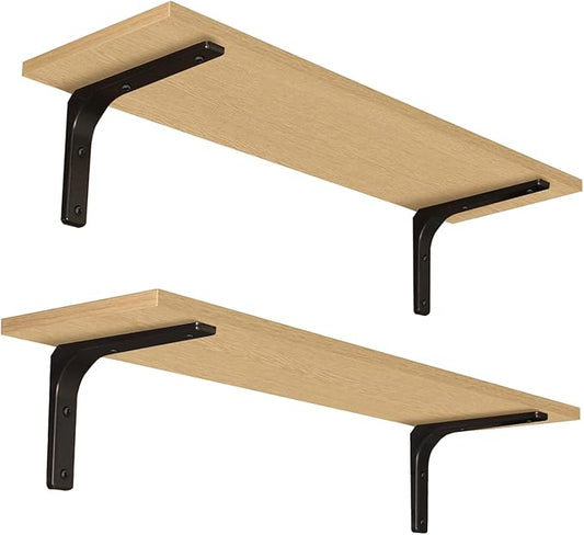 DINZI LVJ Long Wall Shelves, 31.5 Inch Wall Mounted Shelves Set of 2,