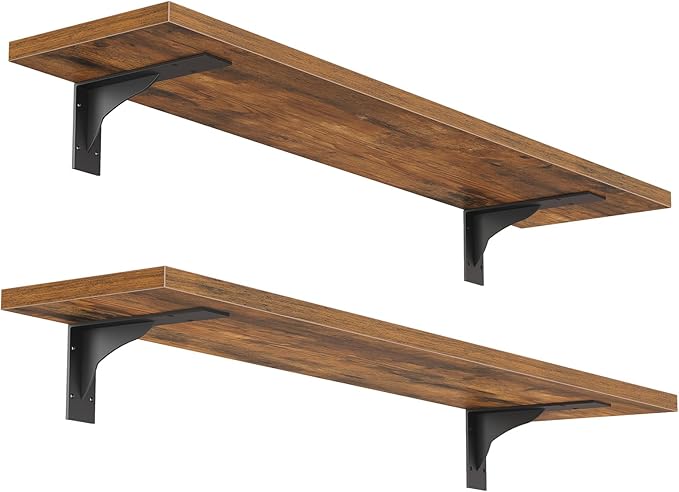 HOOBRO Floating Shelves for Wall, 23.6" Wall Mounted Shelves Set of 2, Hanging
