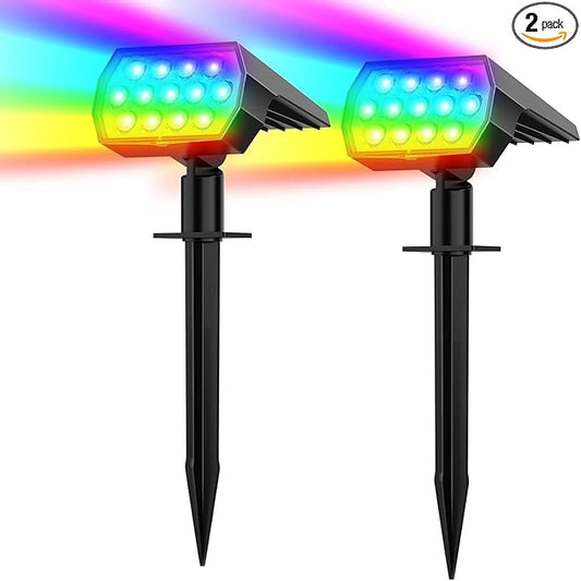 WELALO Solar Color Changing Spot Lights Outdoor, Waterproof Solar Halloween