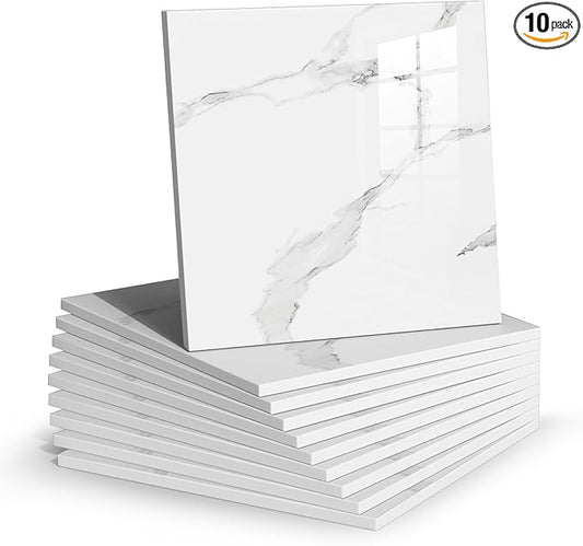 Chejiaye Thick 10pcs Marble Peel and Stick Backsplash Surface Waterproof Wall
