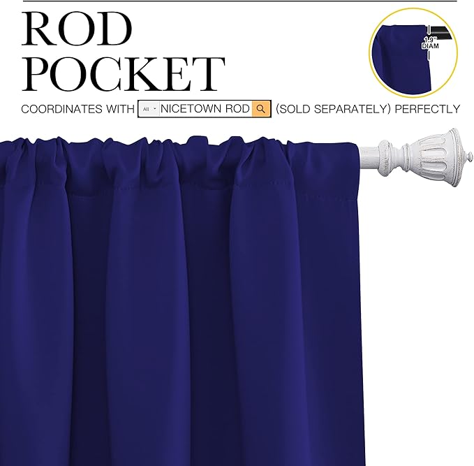 NICETOWN Navy Blue Curtains Blackout Draperies