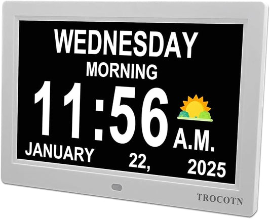 TROCOTN Dementia Clocks, Large Display Calendar Alarm Clock