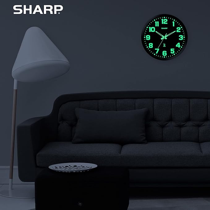 Sharp Glow in the Dark Atomic Analog Wall Clock