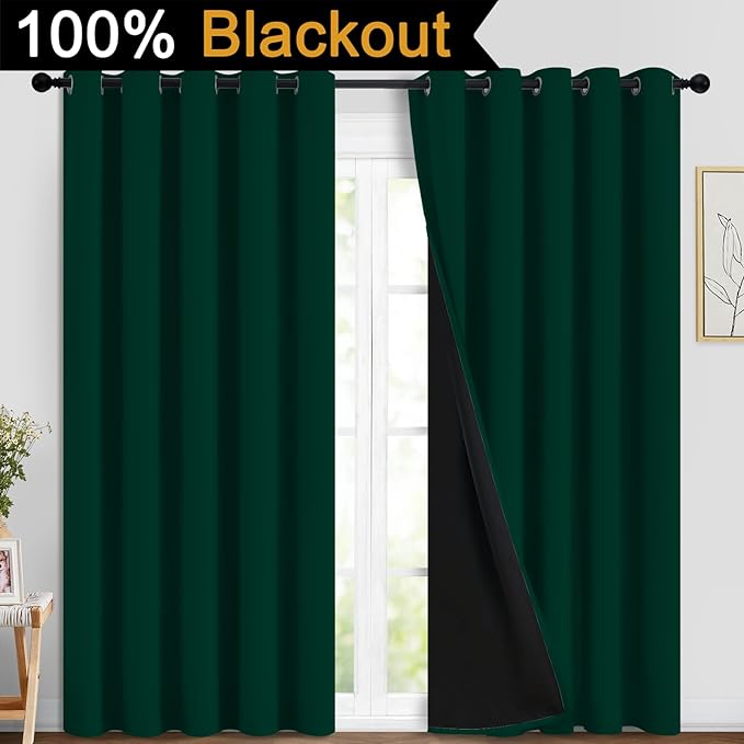 Yakamok 100% Blackout Curtain for Bedroom, Thermal Insulated Drapes