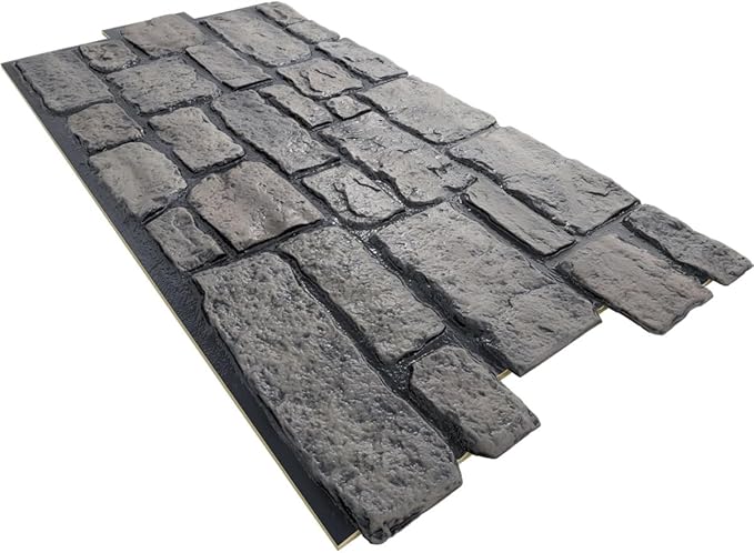 EverStone Cobblestone Faux Stone Panel, Lunar Color