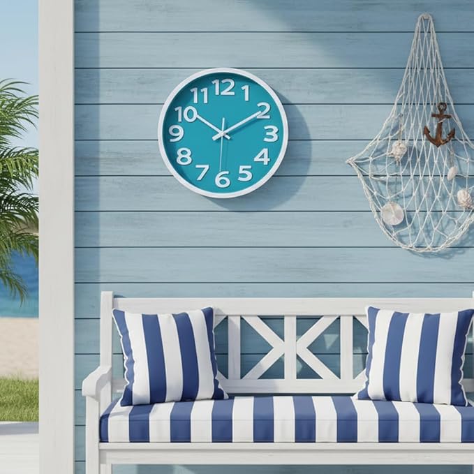 Crosstime Wall Clock Silent Non Ticking Indoor Outdoor Clock Battery Operated