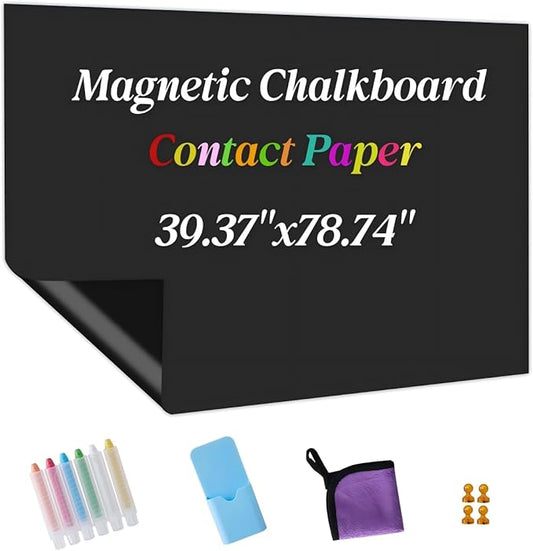 Magnetic Chalkboard Contact Paper Adhesive 39.37" x 78.74", Magnetic Chalkboards