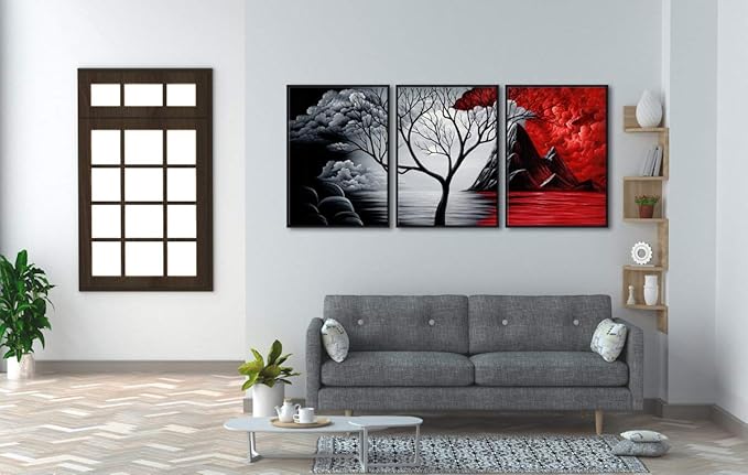 Wieco Art Extra Large Size Framed Canvas Art Prints Wall Art the Cloud Tree