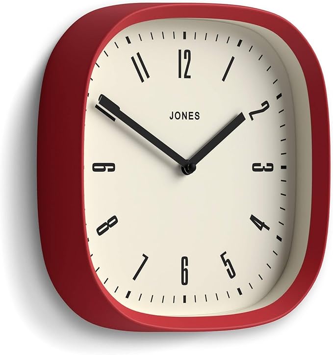 JONES CLOCKS® Marvel wall Clock | Modern Retro Rounded Square Clock | 10 inch |