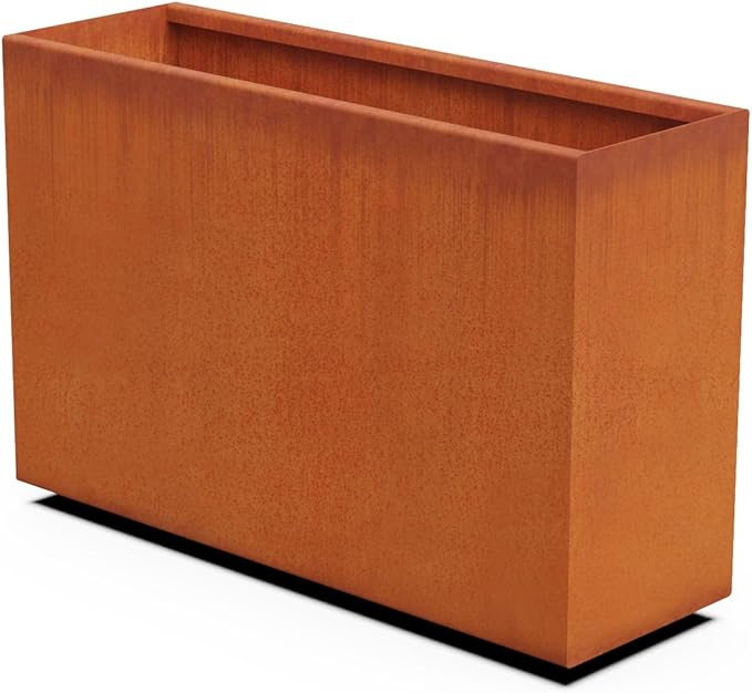 Large Rectangular Planter for Outdoor Plants â 36x12x24 Corten Steel Planter Box | Tall Metal Design for Privacy | Heavy Duty, Made in USA
