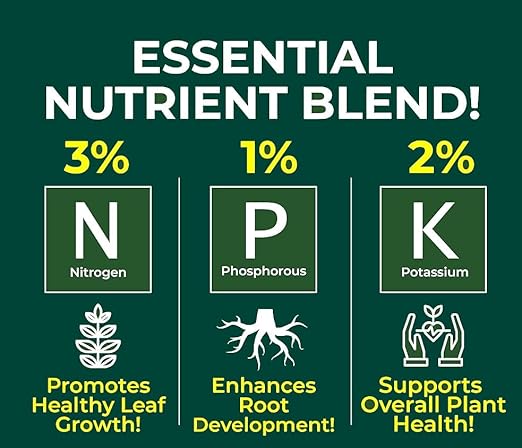 GARDENERA Premium 3-1-2 All Purpose Liquid Fertilizer Consentrate for All Indoor Plants & Flowers - Promotes Biomass Growth and Vibrant Leaf Color - 8oz Bottle