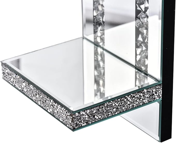 Aeveco Crystal Crush Diamond Mirrored Candle Sconces, Wall Decorations