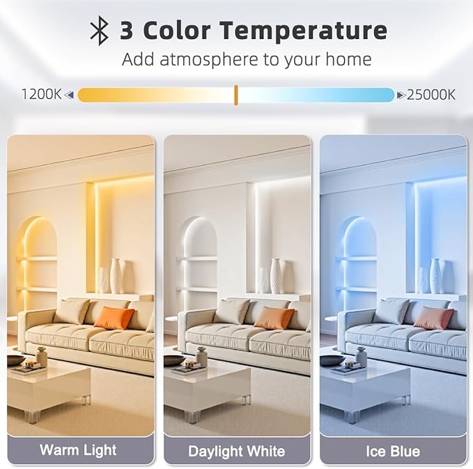 Tenmiro White LED Strip Lights 32.8ft Super Bright 25000K Daylight White