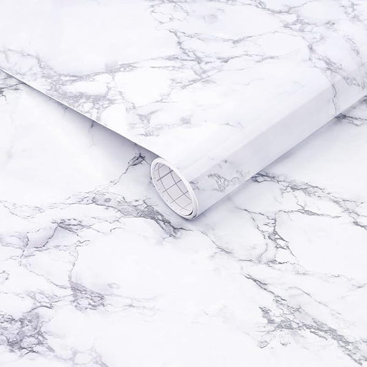 Arthome White Marble Contact Paper