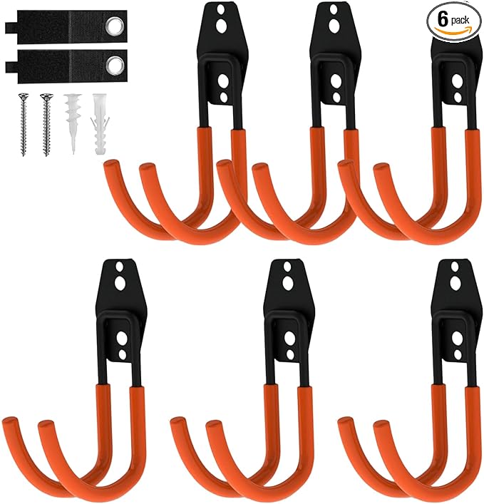 Garage Hooks, 6 Pack Large Round Wall Hooks